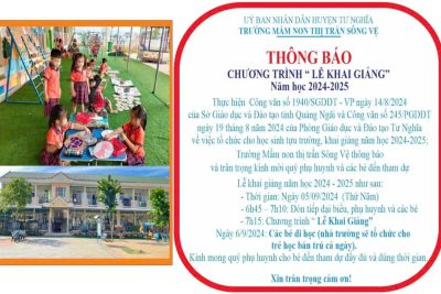 THÔNG BÁO CHƯƠNG TRÌNH “LỄ KHAI GIẢNG” 2024-2025